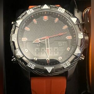Black and Orange Men's Digital Watch